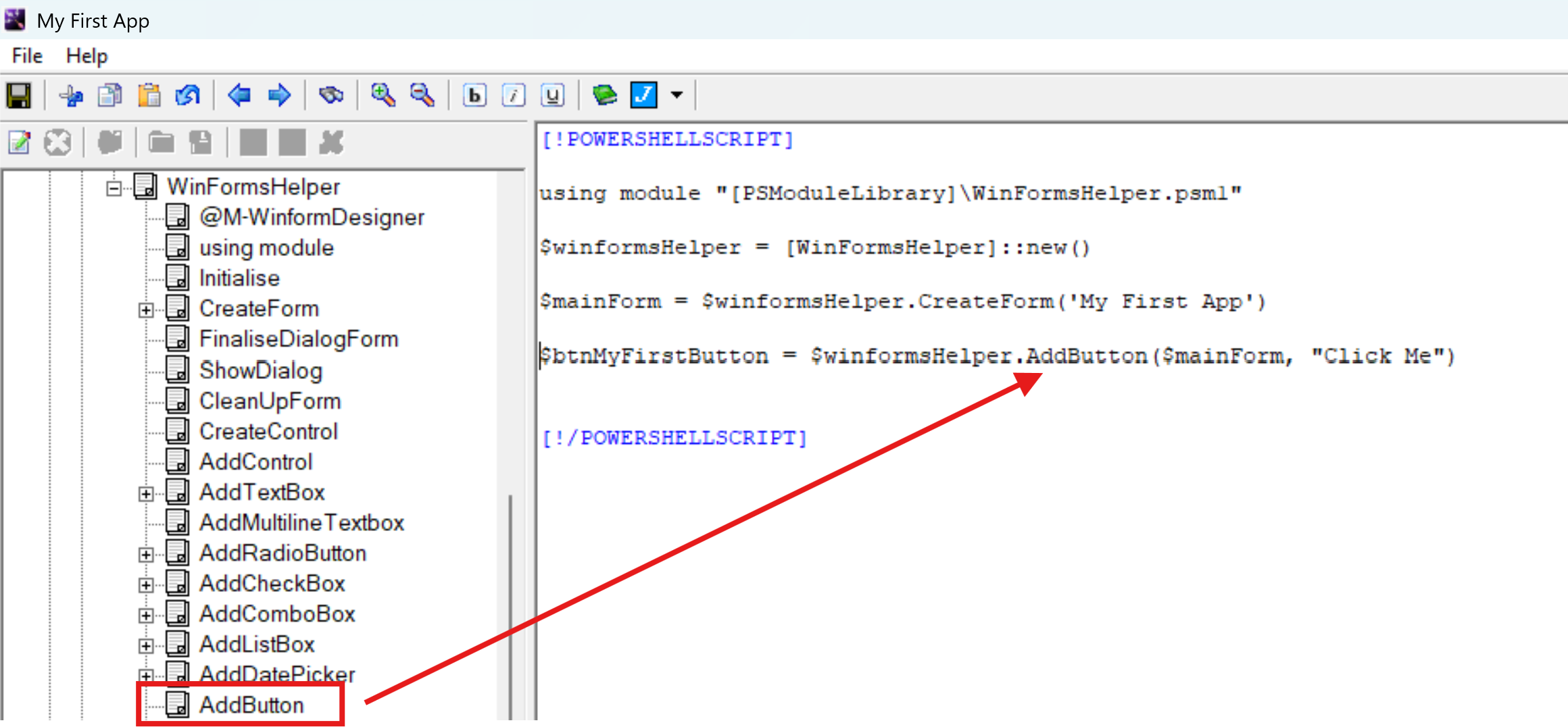 UI helper screenshot